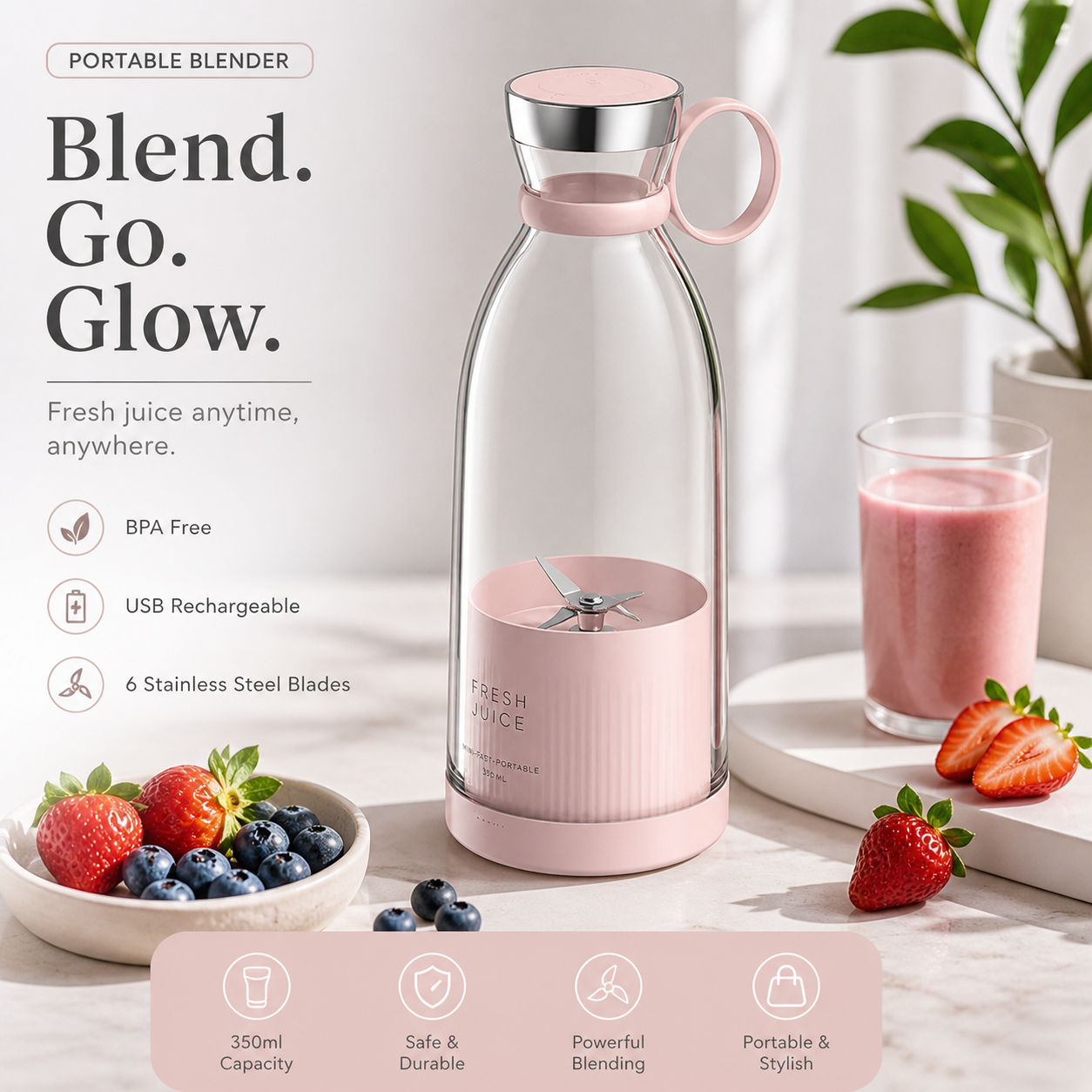 Portable USB Mini Blender Bottle